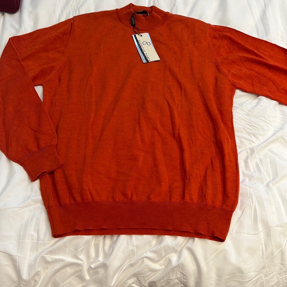 Men’s Giorgio Porta made in Italy orange cashmere sweater size M